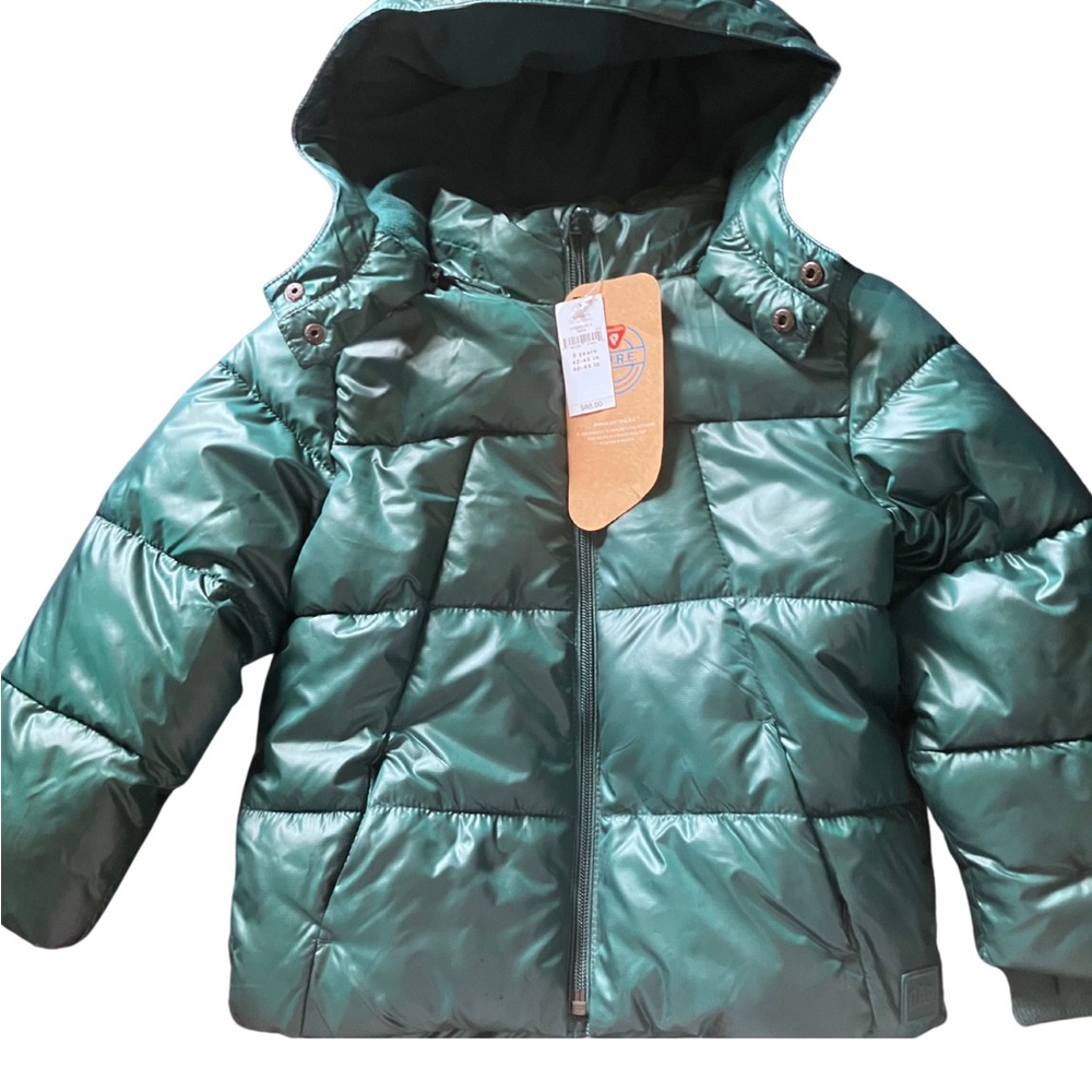 GAP Green Puffer Jacket with Hood and Insulation